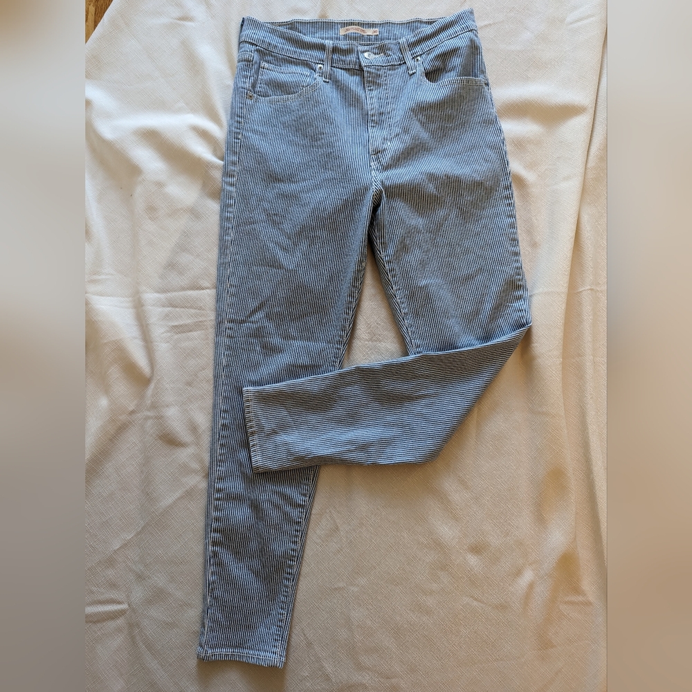NWOT Levis Pinstripe Mile High Super Skinny Jeans - US30